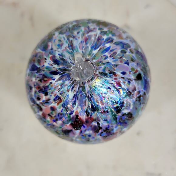 VTG Metallic Enamel Handblown Art Glass Ornament Friendship Ball Holiday Decor - Picture 3 of 13
